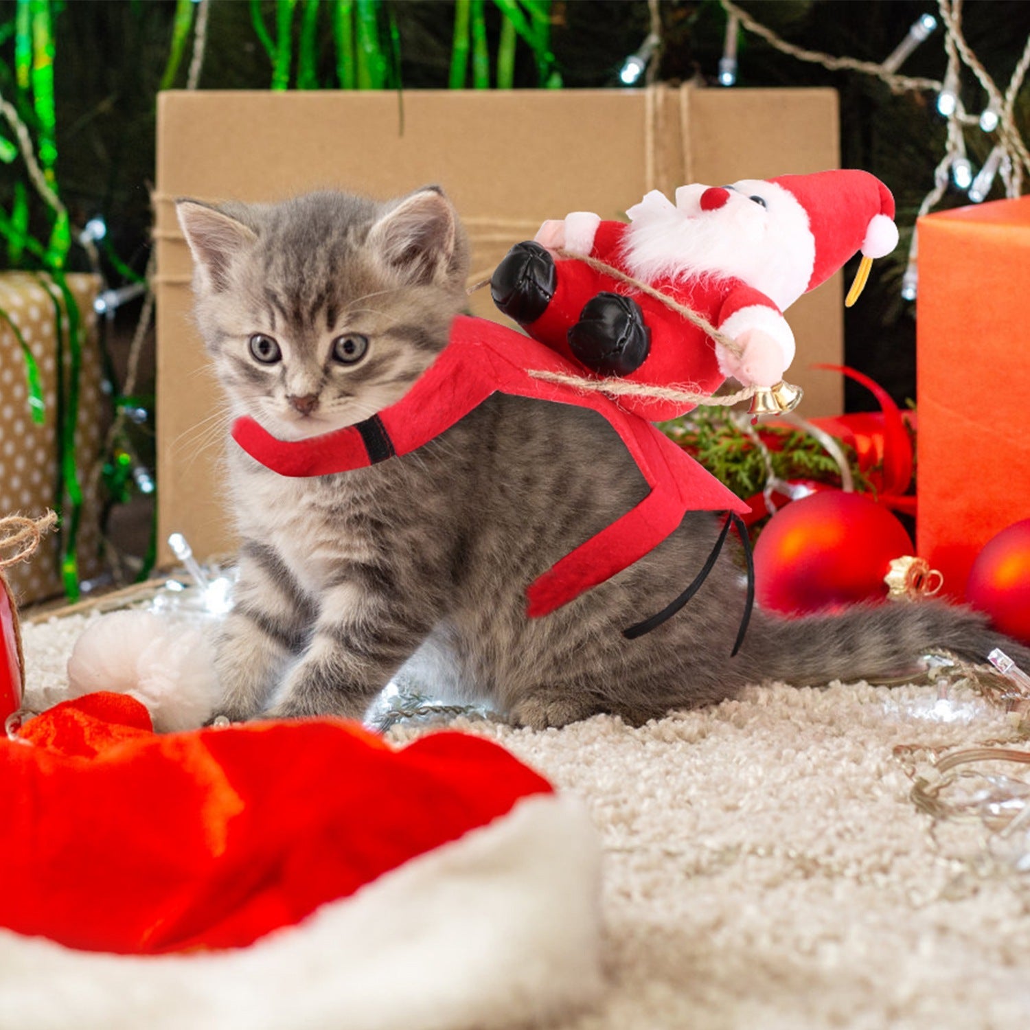 S-M-L-XL Options -- 1Pc Pet Christmas Costumes Red Winter Coat For Dog
