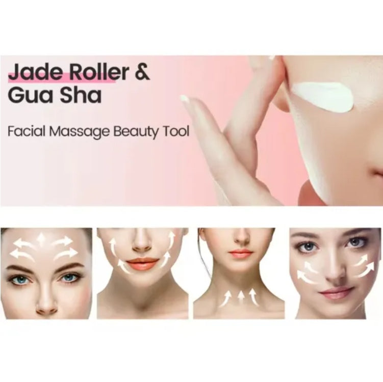 Gua Sha Board 2PCS Massage Stone For Facial Body Skincare Roller