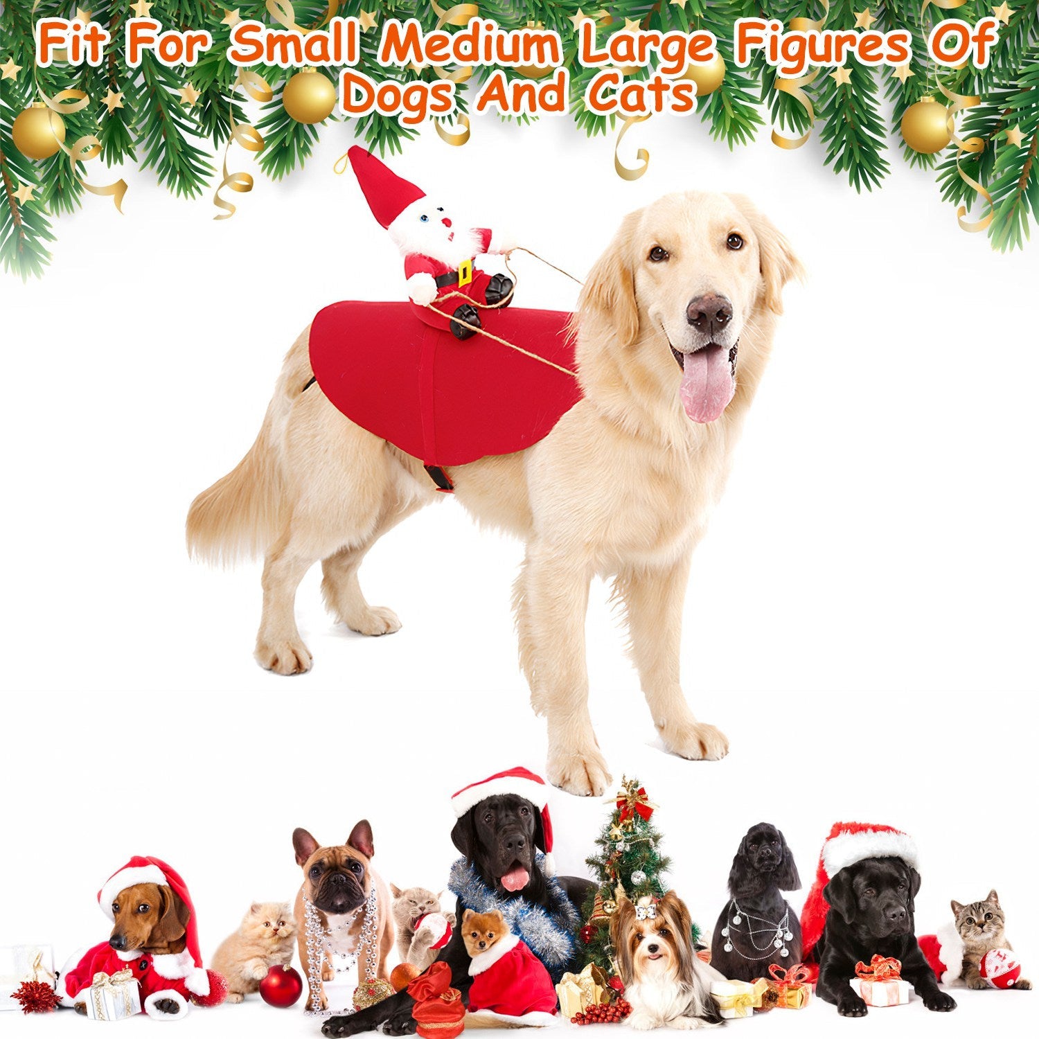 S-M-L-XL Options -- 1Pc Pet Christmas Costumes Red Winter Coat For Dog
