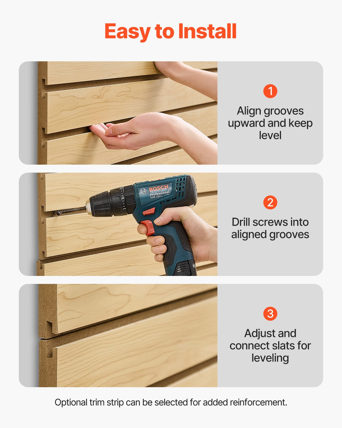 Slat Wall Paneling, 4 x 4ft, MDF Garage Slatwall with Modular Design,
