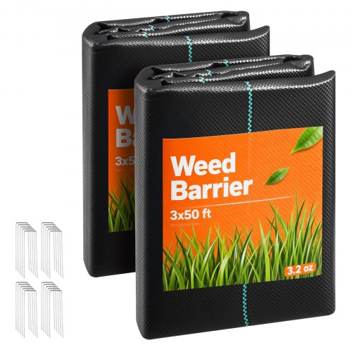 Weed Barrier Fabric Heavy Duty, 2 Packs 0.9x15.2m 90.7g Weed Blocker