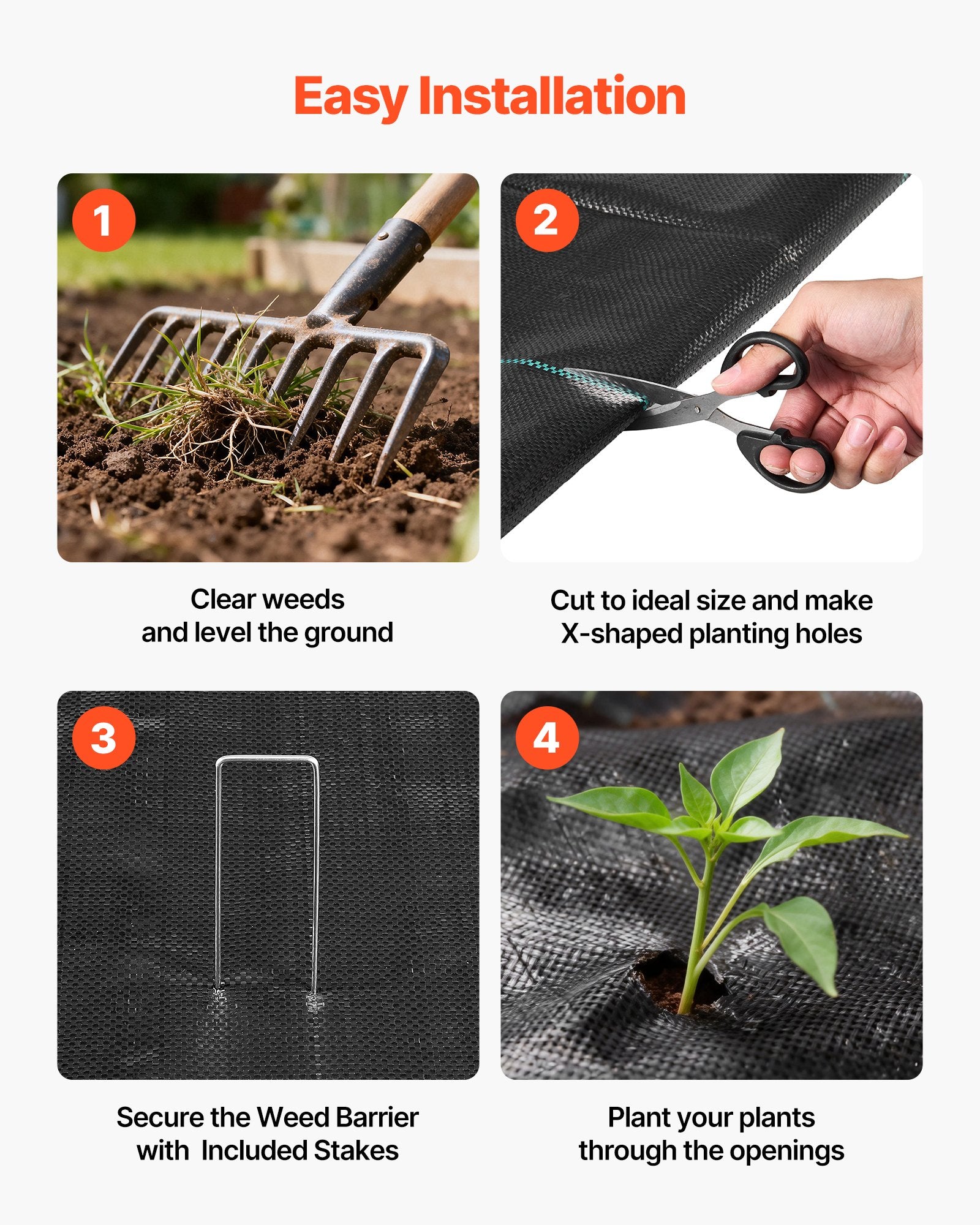 Weed Barrier Fabric Heavy Duty, 2 Packs 0.9x15.2m 90.7g Weed Blocker