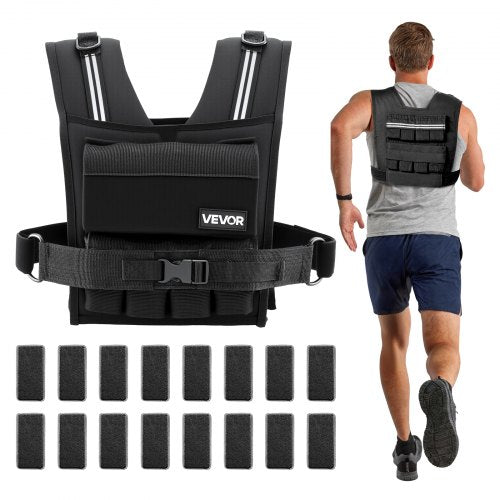 Adjustable Weighted Vest, Body Weight Vest with Iron Weights, Shoulder
