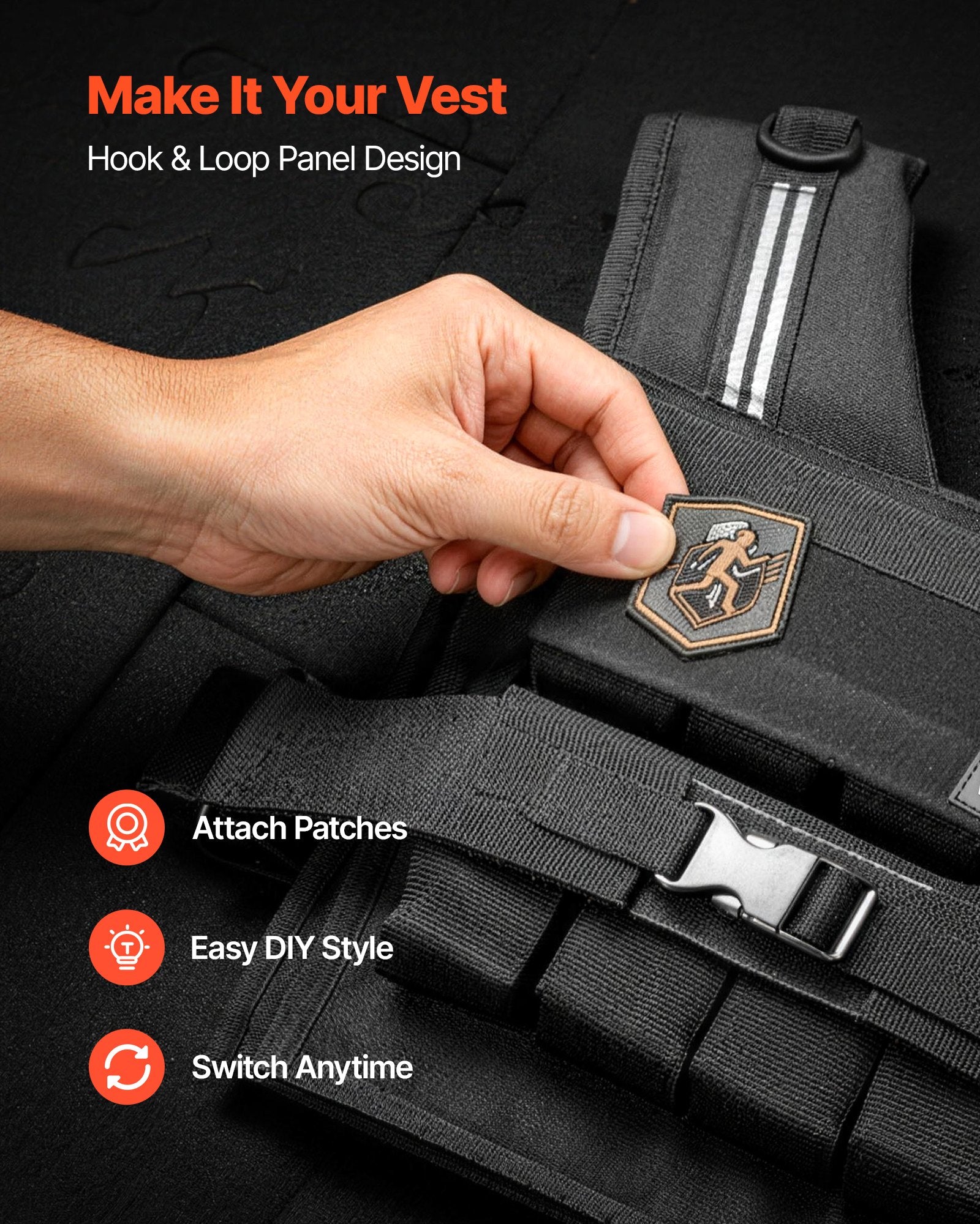 Adjustable Weighted Vest, Body Weight Vest with Iron Weights, Shoulder