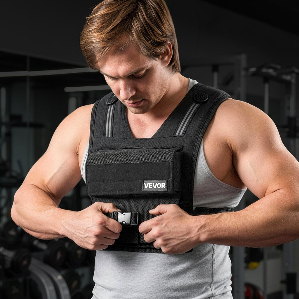 Adjustable Weighted Vest, Body Weight Vest with Iron Weights, Shoulder