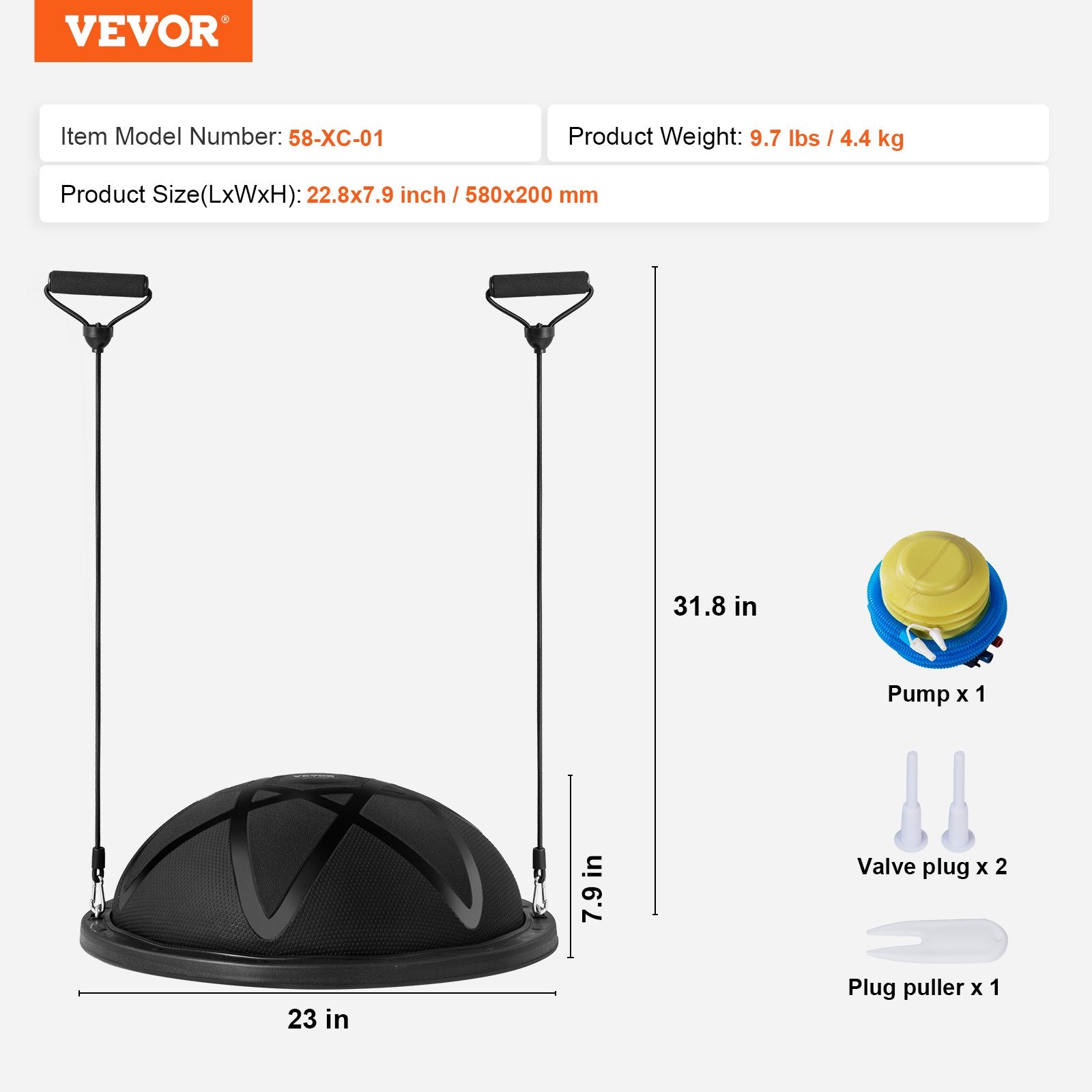 Half Exercise Ball Trainer, 23 inch Balance Ball Trainer, 660 lbs