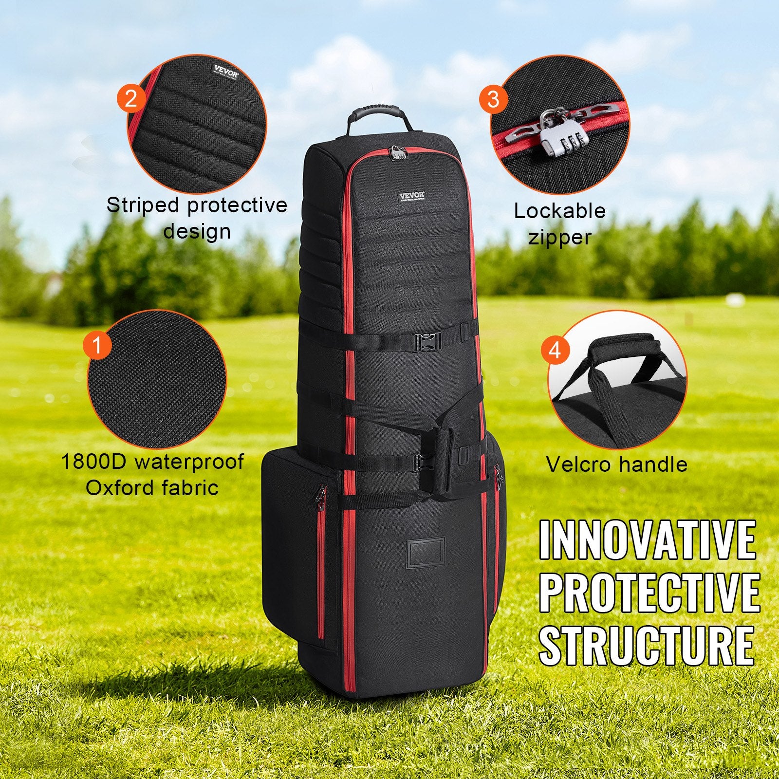 Golf Travel Bag, Outdoors Soft-Sided Golf Travel Cover, Heavy Duty